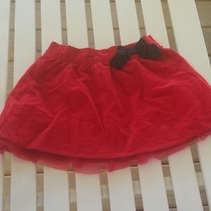 Oshkosh velvet red black skirt